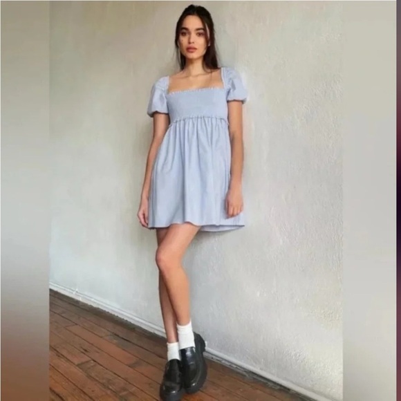 Aritzia Dresses & Skirts - Aritzia Sunday Best Sun
Deh Hadley Babydoll Poplin
Mini Dress Blue Size Small